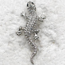 12pcs/lot Wholesale Fashion Brooch Rhinestone Gecko Corsage Pin brooches C101100 2024 - buy cheap