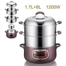 Stainless Steel Electric Steamer 8L 1200W Micro-computer Reservation Timing Hot Pot Three-speed Firepower Steamed Pot 2024 - buy cheap