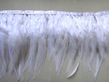 Free Shipping 10Meters/lot White Rooster Hackle Feather Trims 15-20cm width Saddle Feather Ribbons Chicken Feather trimming 2024 - buy cheap