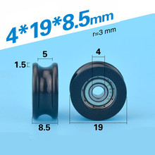 10pcs 4*19*8.5mm U Groove Package Plastic Bearing Pulley with 624ZZ Bearing Small Rolling Wheel 2024 - buy cheap
