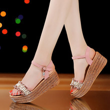 COOTELILI/Летние женские туфли Римские сандалии на платформе и высоком каблуке Босоножки на танкетке женщина повседневная женская обувь с откр... 2024 - купить недорого