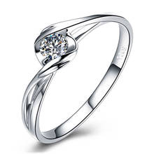 Обручальное кольцо для женщин с фианитом, блестящее круглое кольцо с юбилеем, бесконечность, Настоящее серебро 925 пробы, кольцо-пасьянс 2024 - купить недорого