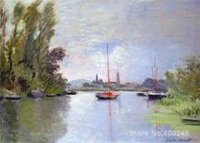 Landscape Oil Painting Argenteuil Seen from the Small Arm of the Seine by Claude Monet Room decor Hand painted High quality 2024 - buy cheap