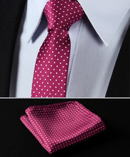 TD601X6 Burgundy White Polka Dot 2.17" 100%Silk Woven Slim Skinny Narrow Men Tie Necktie Handkerchief Pocket Square Suit Set 2024 - buy cheap