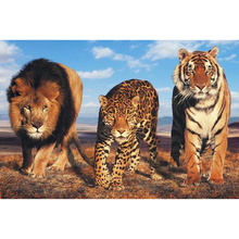 Hunting Lion & Tigers 5D DIY Diamond Painting Cross Stitch Diamond Embroidery Mosaic Diamond Wall Painting KBL 2024 - buy cheap