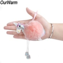 OurWarm 5pcs Fluffy Unicorns Ornaments High Quality Christmas Party Decorations Faux Rabbit Fur Ball Pom Pom Horse 13.5cm*17.5cm 2024 - buy cheap