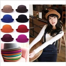 Spring and summer gentlewomen hat cute small dome women's fedoras roll-up woolen hem vintage cap jazz hat 2024 - buy cheap