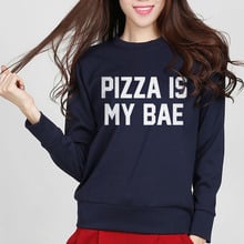 Pizza é meu bae moletom feminino russo impresso hoodies pullovers magro agasalho camisolas marca hoodie femme casual topos 2024 - compre barato