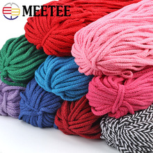 28Meters 5mm 8 Shares Round 100% Cotton Cord Decorative Craft Cord Ropes Twisted Cotton Rope Braided Drawstring Ropes DIY Craft 2024 - buy cheap