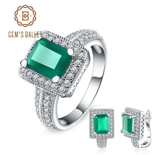 GEM'S BALLET 6.15Ct Emerald Cut Natural Green Agate Gemstone Jewelry Set 925 Sterling Silver Earrings Ring Set For Women Wedding 2024 - buy cheap