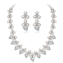 Royal Dubai Jewelry Sets Luxurious Pearl Necklace Earrings Set  Crystal Wedding Jewellery Set for Women 2024 - buy cheap