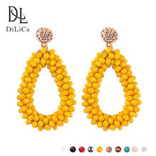 DiLiCa Women Bohemian Drop Earrings Female Trendy Beads Statement Dangle Earrings Ethnic Charms Earring Jewelry oorbellen 2024 - buy cheap