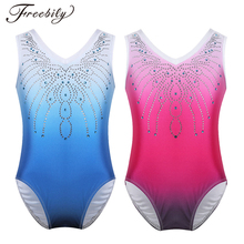 Girls Ballet Leotard Children Teens Gymnastics Leotards Sparkly Rhinestone Skate Ballet Dance Costumes Unitards for Girl Kids 2024 - buy cheap