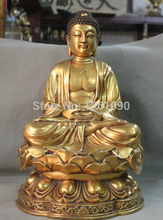 Xd 00711 estátua de buda shakyamuni amitabha, em bronze purturi dourado 24k, budismo tibetano 2024 - compre barato