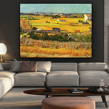 Harvest at La Crau by Van Gogh Landscape Oil Painting Reproductions on Canvas Posters and Prints Wall Picture for Living Room 2024 - buy cheap