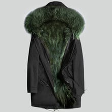 AYUNSUE Real Fur Coat Men Winter Jacket Natural Raccoon Fur Coats Hooded Warm Long Jackets Plus Size Male Parkas LSY080391 KJ811 2024 - buy cheap