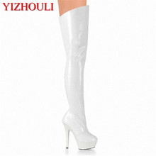 Sexy Thigh High Boots 6 Inch High Heels Fashion Platform Womens Over The Knee Boots 15cm High-Heeled Boots Pipe Dance Boots 2024 - buy cheap
