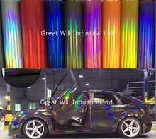 Various Colors Holographic Chrome Vinyl Wrap Film Silver/Black/Red/Pink/Green Vinyl For Car Wrap Covering Sticker 1.52*20m/Roll 2024 - buy cheap