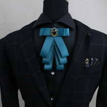 Gravata masculina artesanal de luxo, clássica, gravata para homens, padrinhos de noivado com laço e flor, várias cores, frete grátis 2024 - compre barato