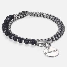 Trendsmax Men's Wood Beaded Bracelets Stainless Steel Charm Box Link Chain Bracelet Male Fashion Jewelry Gifts For Men DB32 2024 - buy cheap