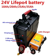 GTK перезаряжаемая 24В 20Ah 18Ah 25Ah 35Ah Lifepo4 литиевая батарея для 500 Вт 600 Вт электрическое складное колесо для стула скутера + 3A зарядное устройство 2024 - купить недорого