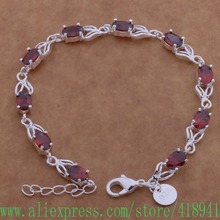 silver plated bracelet, silver plated fashion jewelry Round card inlaid red stone /eanamrua bbpajswa AH116 2024 - buy cheap