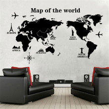 Виниловые наклейки на стену для путешествий, компании, офиса, Карта мира, известные аттракционы, наклейки «сделай сам», офисные принадлежности, декоративные наклейки BG14 2024 - купить недорого