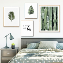Nordic Poster Green Plant Leaf Cactus Wall Art Print Canvas Painting Decorative Pictures Living Room Scandinavian Home Decor 2024 - buy cheap