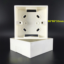 Caixa de junção de superfície 2 peças, cor branca, caixa inferior para 86x86mm, placa facial, maleta de fio, à prova de fogo 2024 - compre barato