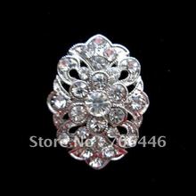 Broche de flor de cristal de estrás Chapado en plata, broche para invitación de boda, venta al por mayor 2024 - compra barato