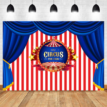 NeoBack-telón de fondo de circo para cumpleaños, carpa de circo, telón de fotografía de carnaval, cortina de rayas, decoración de fiesta, fondo fotográfico 2024 - compra barato