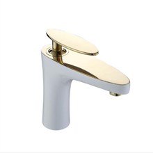 Bathroom Basin Faucet Gold and White Brass Mixer solid copper Single Level Hot and Cold Tap torneiras para banheiro crane 2024 - buy cheap