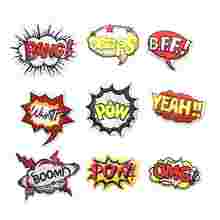 9 Pieces Colorful Letters Embroidered Badge Patches for Clothes DIY Embroidery Applique BFF BOOM BANG OMG POW YEAH Patch Iron on 2024 - buy cheap