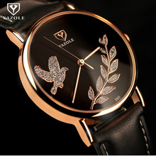 YAZOLE Brand Rose Gold Watch Luxury Crystal Quartz Watch Women Ladies Bird Wristwatch Lady Hour montre femme mujer relojes saati 2024 - buy cheap