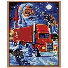 11/14/16/18/27/28 Christmas truck counted  Cross Stitch Set Wholesale DIY Cross-stitch Kit Embroidery Needlework 2024 - buy cheap