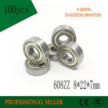 Free Shipping 100pcs 608zz 608z 8x22x7 mm Bearing Abec-7  carbon Miniature 608 Zz Longboard Skateboard Ball Bearings 608-2z 2024 - buy cheap