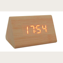 Modern Bamboo Simple Wooden LED Light Alarm Clock Desk Digital Clock With Sound Control Temperature Time Function Home Decor 2024 - buy cheap