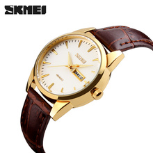SKMEI Fashion Mens Watches Leather Strap Sport Watch Men Clock Waterproof Luxury Men's Quartz Wristwatch Relogio Masculino 9073 2024 - buy cheap