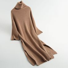 Suéter de cuello alto para mujer, Jersey holgado de manga larga, tejido a rayas, tricota, Otoño, 2019 2024 - compra barato