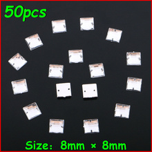 50pcs/lot 8mm*8mm White Shiny Square Sew On 2 Holes Rhinestone Crystal Stone Women DIY Jewelry For Wedding Dress Clothes Garment 2024 - buy cheap