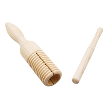 Instrumento musical de madeira para crianças, tubo de som pequeno com rosca única, cilindro de percussão, barril de sapo 2024 - compre barato