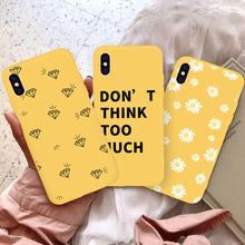 GYKZ Cartoon Daisy Flower Cat Fitted Case For iPhone 7 XS MAX XR X 8 6 6s Plus Love Heart Diamond Print Yellow Soft Phone Cover 2024 - buy cheap