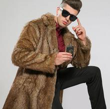 Autumn faux mink leather jacket mens winter thicken warm fur leather coat men slim jackets jaqueta de couro big fur collar 2024 - buy cheap