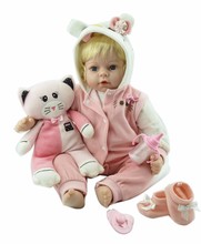 55 cm de silicona muñecas del bebé juguetes de la muñeca de 22 pulgadas princesa niño bebe lol original muñeca Brinquedos jugar Juguetes chica 2024 - compra barato