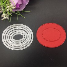 6pcs Oval Metal Cutting Dies Stencil DIY Scrapbooking Embossing Paper Card Album Decorative Craft 2024 - купить недорого