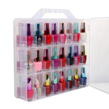 Makeup Organizer Nail Polish Transparent PP Plastic Storage Box 48 Bottles Adjustable Divider Nail Polish Storage Box 2024 - buy cheap