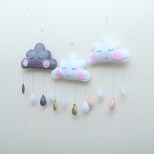 Felt Raindrop Pendant Nordic Children Tent Decoration Cloud Smiles Photography Props Kid Room Ornaments Wall Hanging Wind Chimes 2024 - buy cheap