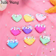 Julie Wang 10PCS Polymer Clay Heart Ice Cream Cake With Hook Slime Charms Pendants Phone Decoration Jewelry Making Accessory 2024 - buy cheap