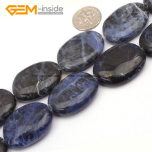 Gem-inside 22-40mm Natural Flat Oval Stone Beads For Jewelry Making Bracelet Necklace Earring Sets 15inch DIY Beads Jewellery 2024 - buy cheap