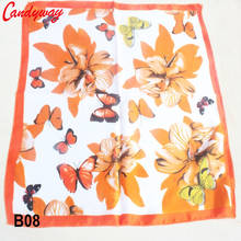 Fashion Brand Female 50cm orange butterfly scarf bandanas handkerchief neckerchief  Polyester Square Scarf/Shawl For Ladies b008 2024 - buy cheap